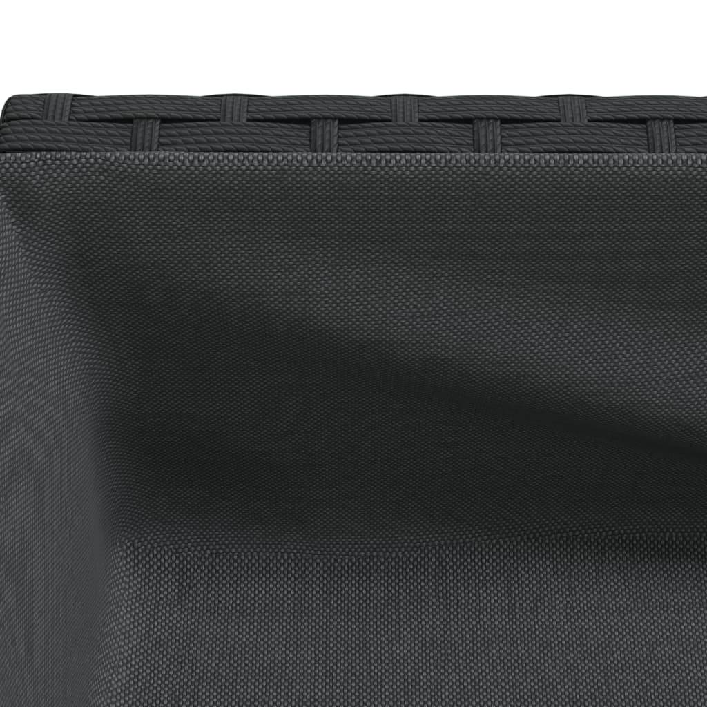 Fioriera da Giardino con Ripiano Nera in Polyrattan