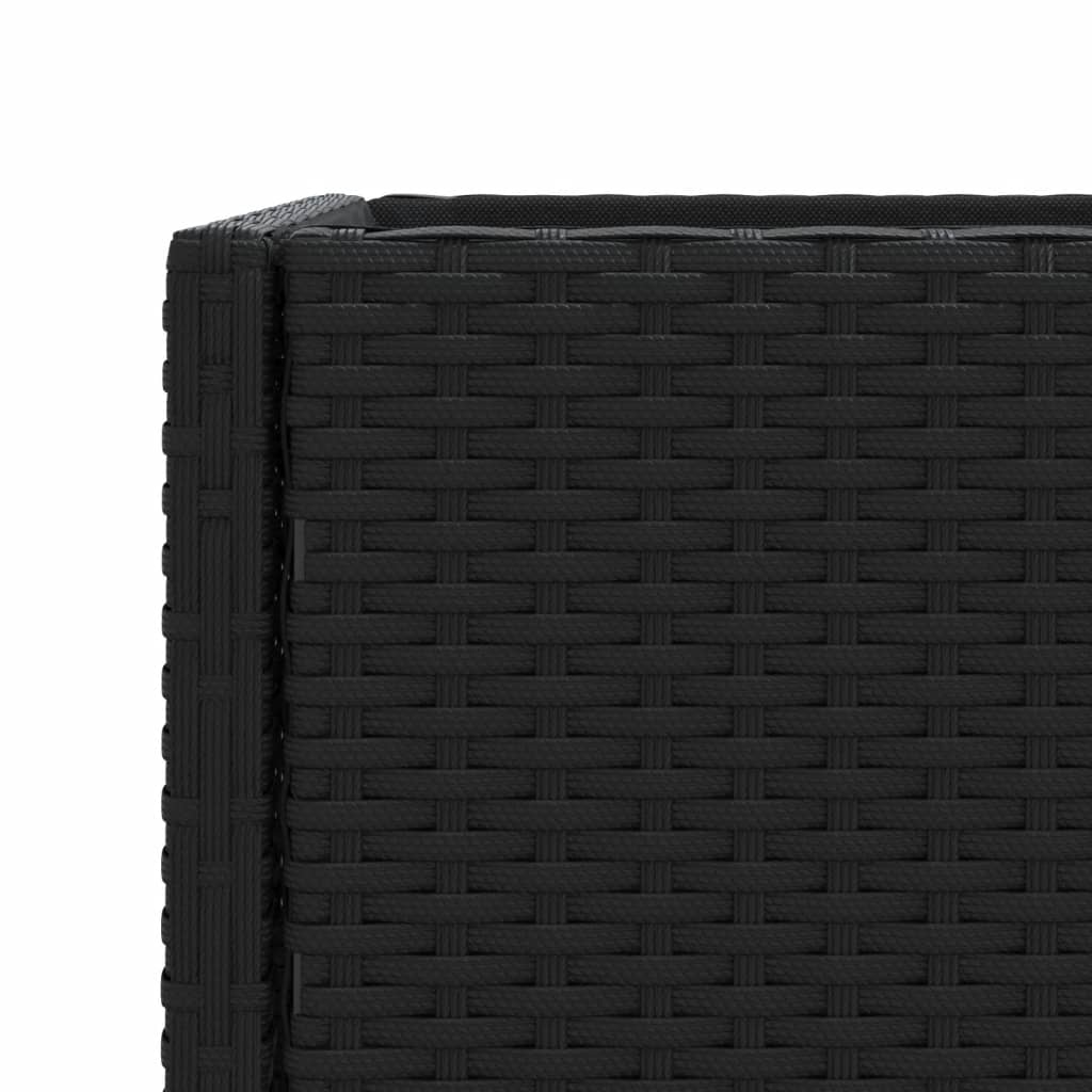 Fioriera da Giardino con Ripiano Nera in Polyrattan
