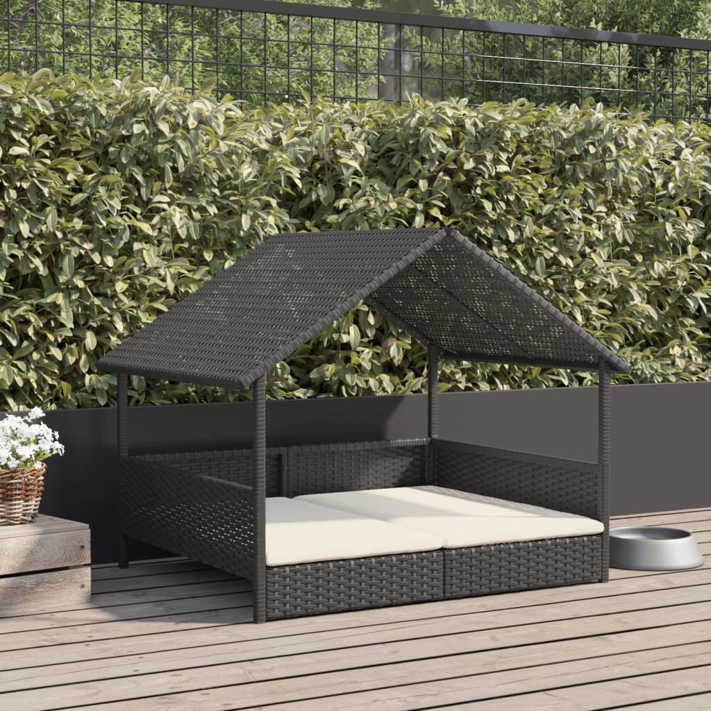 Cuccia per Cani con Cuscino in Polyrattan