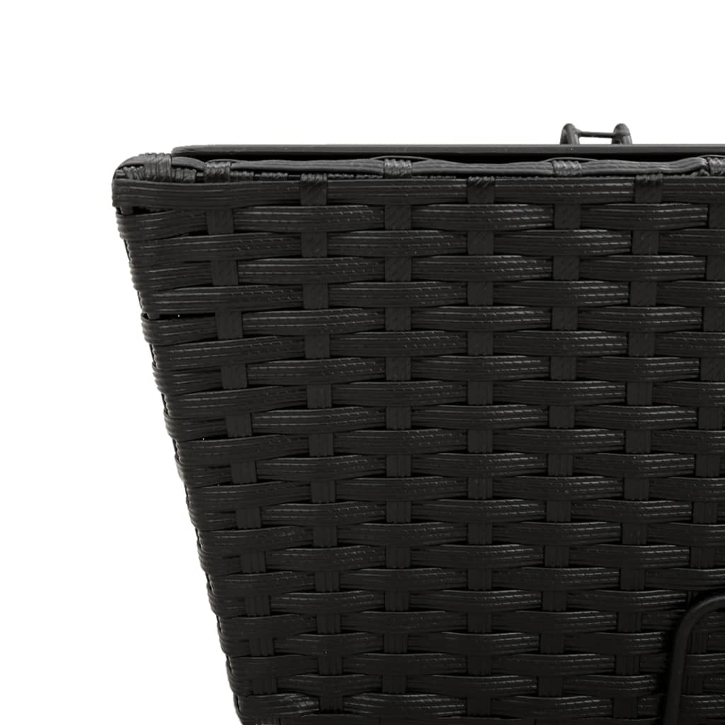 Fioriere con Ganci 2 pz Nere in Polyrattan
