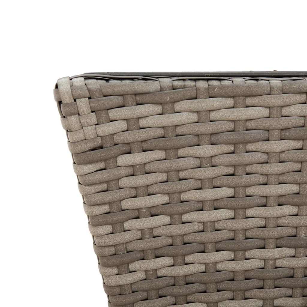 Fioriere con Ganci 2 pz Grigie in Polyrattan