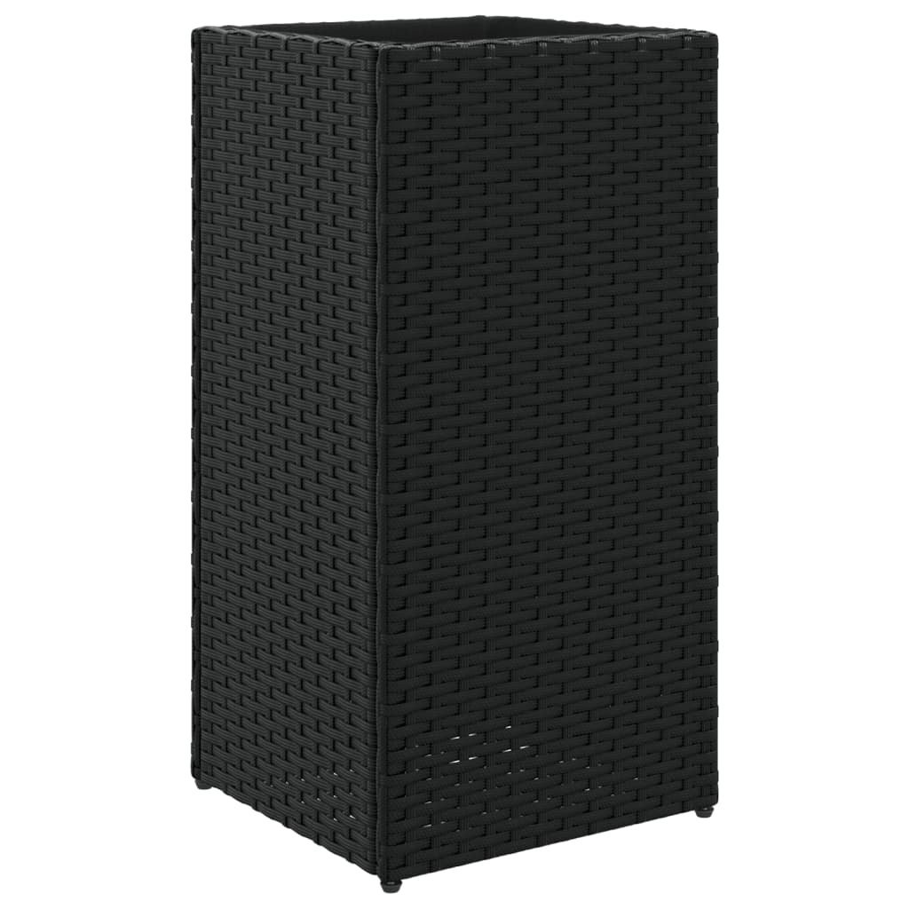 Fioriera da Giardino Nero 30x30x60 cm in Polyrattan