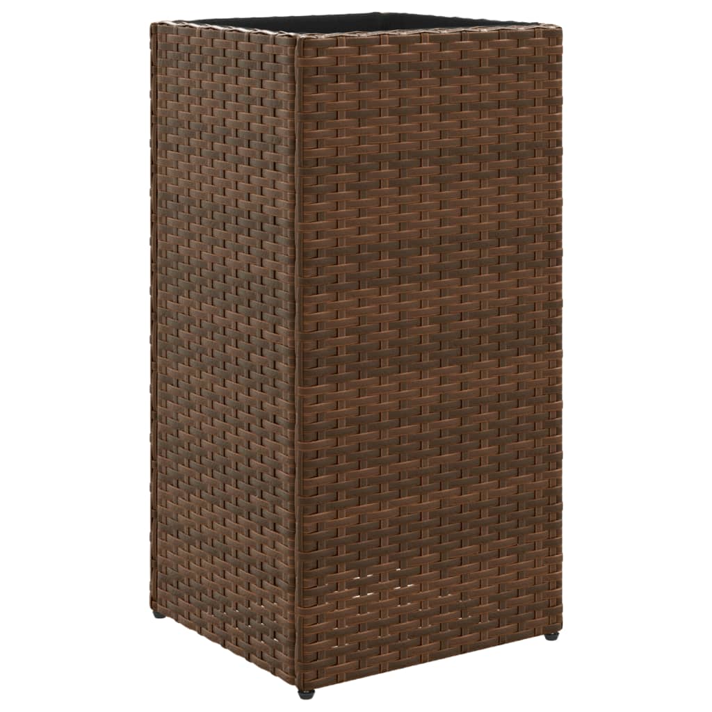 Fioriera da Giardino Marrone 30x30x60 cm in Polyrattan