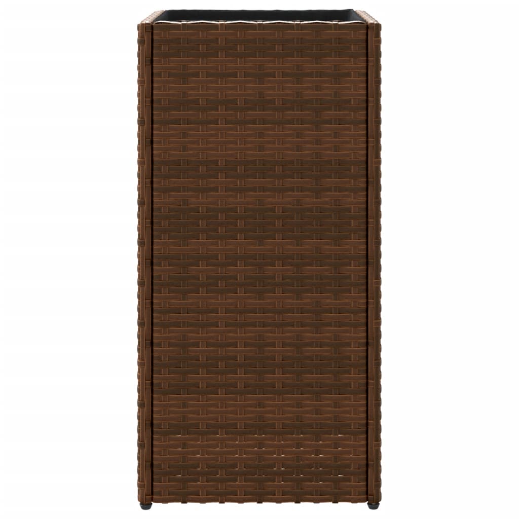 Fioriera da Giardino Marrone 30x30x60 cm in Polyrattan