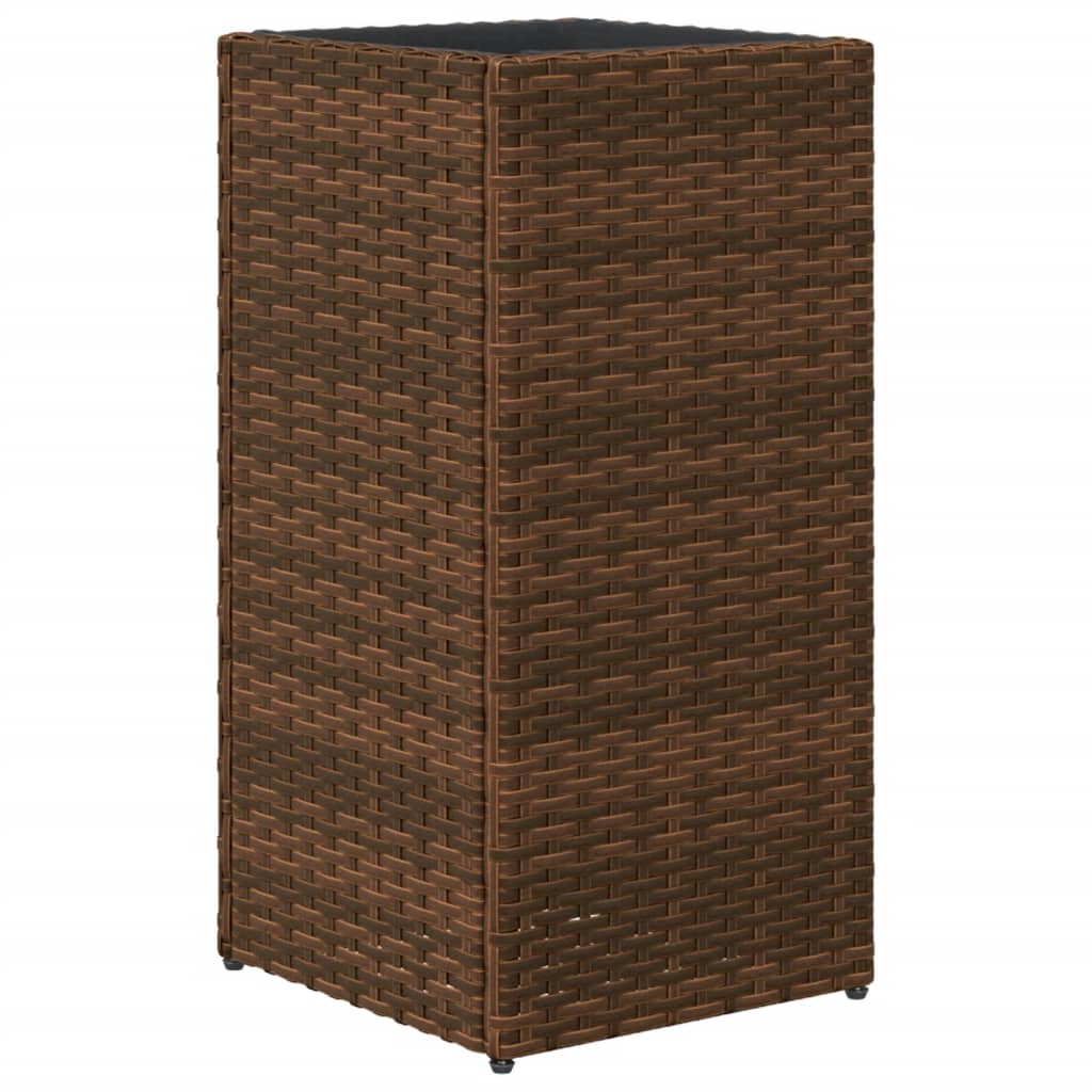 Fioriera da Giardino Marrone 30x30x60 cm in Polyrattan