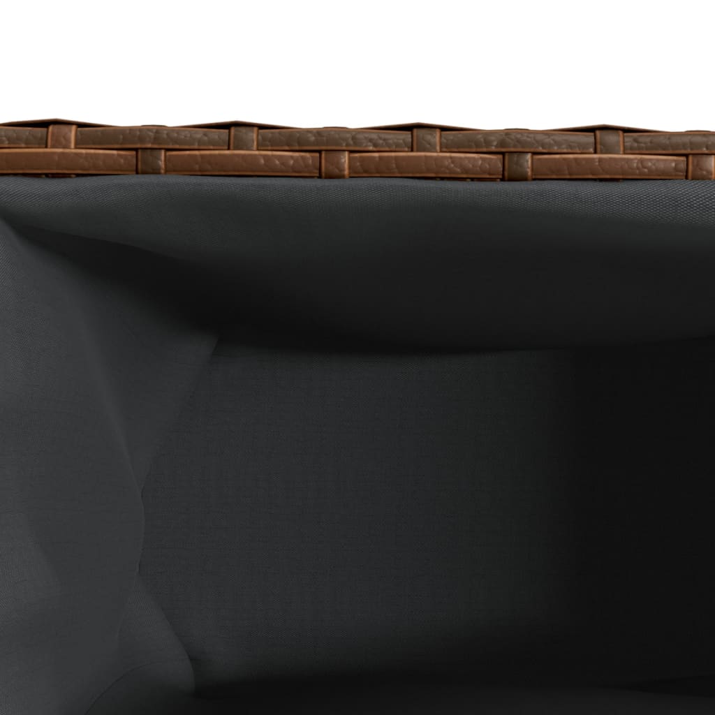 Fioriera da Giardino con 3 Vasi Marrone 105x30x32 cm Polyrattan