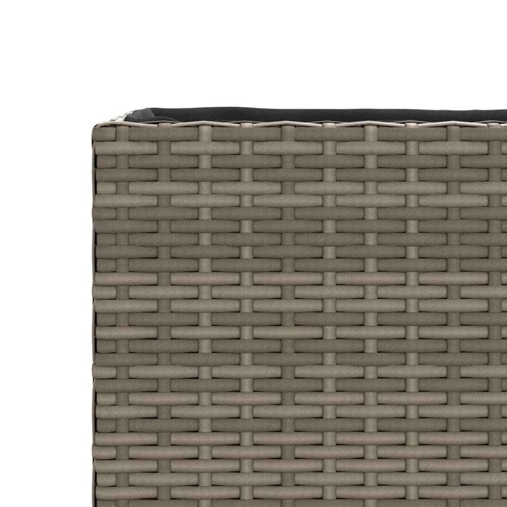 Fioriera da Giardino con 3 Vasi Grigia 105x30x32 cm Polyrattan