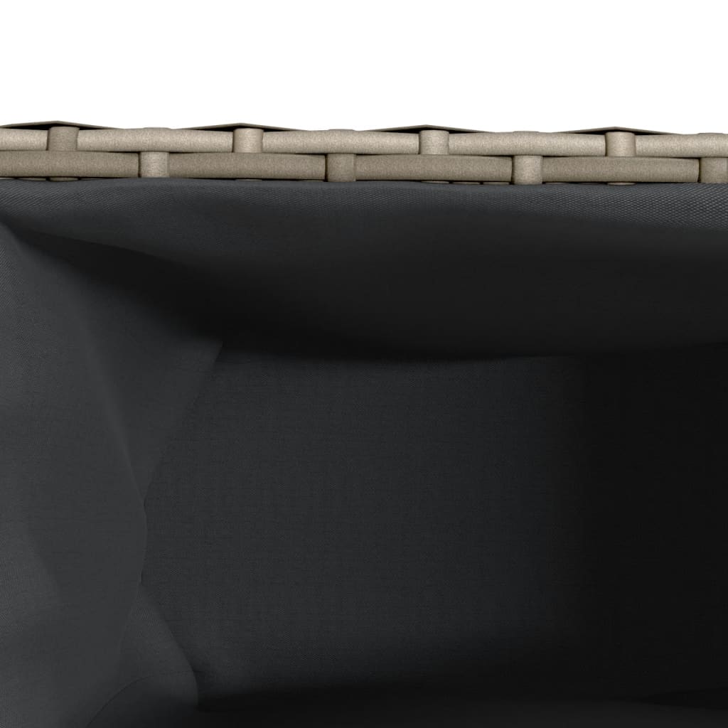 Fioriera con Ruote e 3 Vasi Grigia 107x32x38 cm in Polyrattan