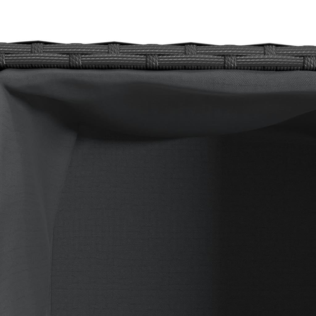 Fioriera da Giardino con 2 Vasi Nera 72x30x32 cm in Polyrattan