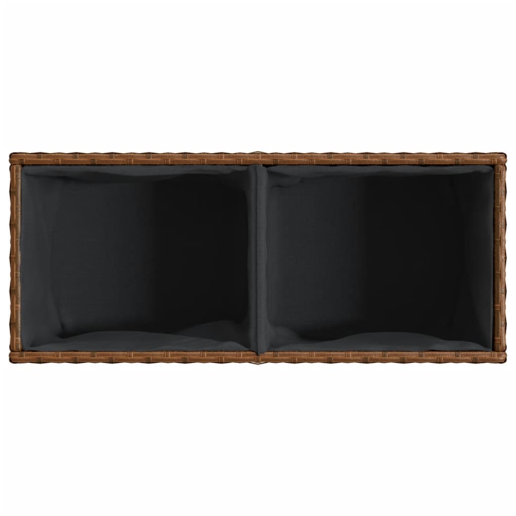 Fioriera da Giardino con 2 Vasi Marrone 72x30x32 cm Polyrattan