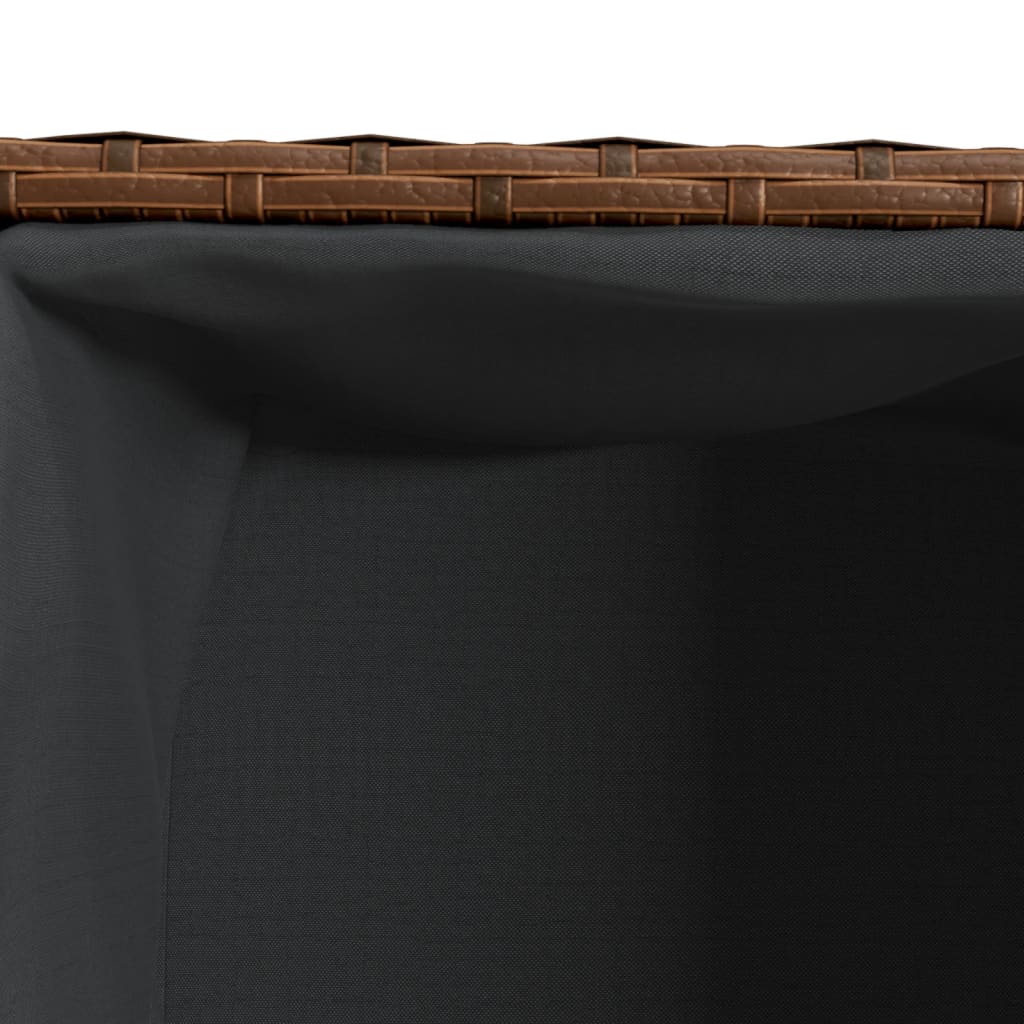 Fioriera da Giardino con 2 Vasi Marrone 72x30x32 cm Polyrattan