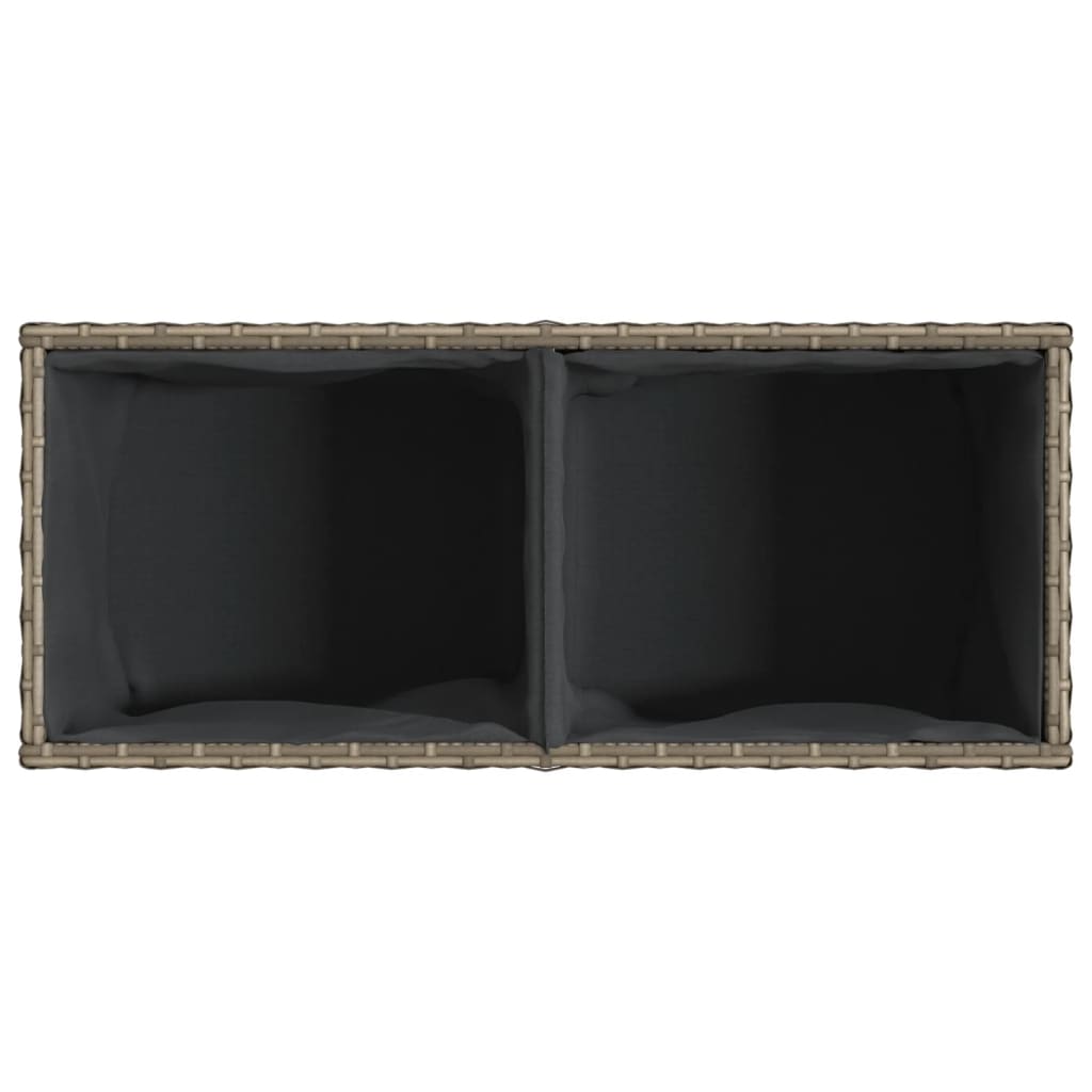 Fioriera da Giardino con 2 Vasi Grigia 72x30x32 cm Polyrattan