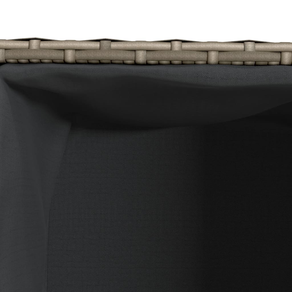 Fioriera da Giardino con 2 Vasi Grigia 72x30x32 cm Polyrattan