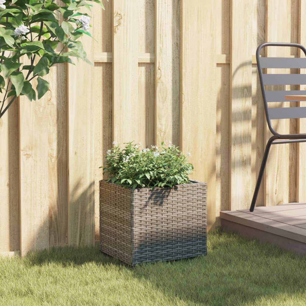 Fioriera da Giardino Grigia 36x30x32 cm in Polyrattan