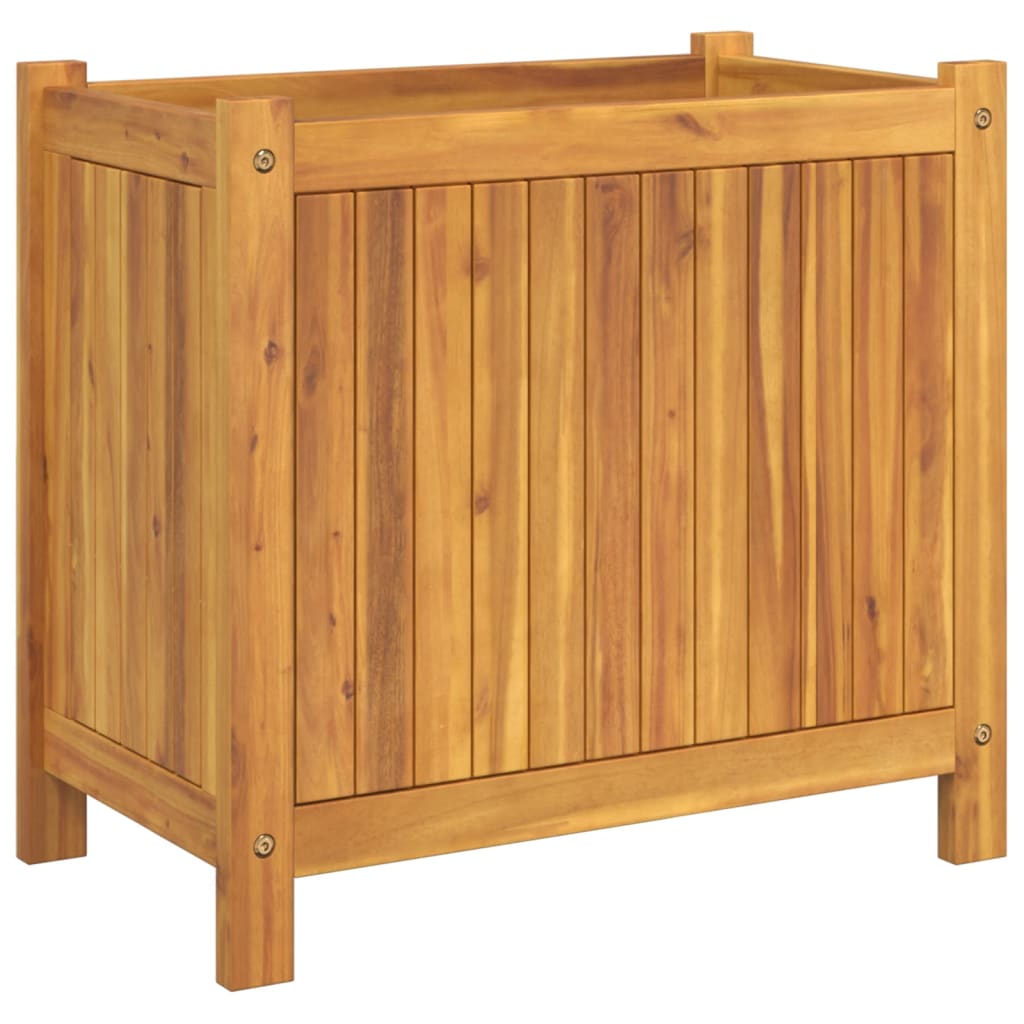Fioriera Giardino con Rivestimento 54x31x50 cm Massello Acacia