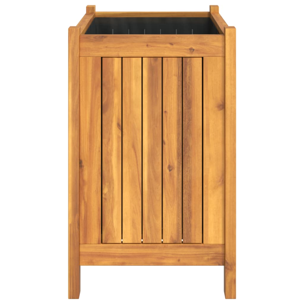 Fioriera Giardino con Rivestimento 54x31x50 cm Massello Acacia
