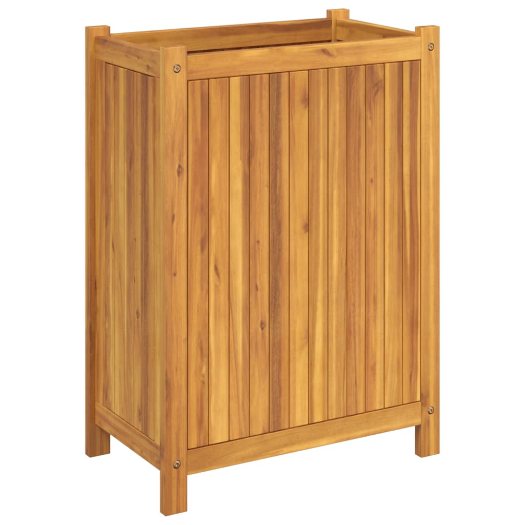 Fioriera Giardino con Rivestimento 54x31x75 cm Massello Acacia