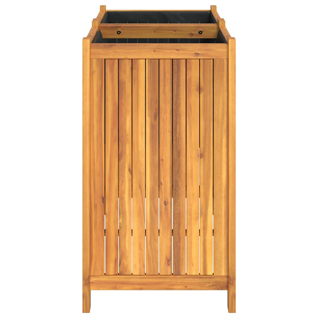 Fioriera Giardino con Rivestimento 84x42x75 cm Massello Acacia