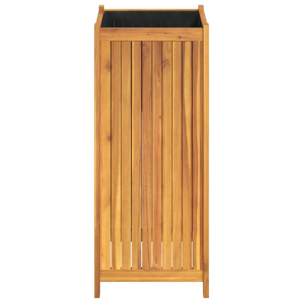 Fioriera Giardino con Rivestimento 42x42x100 cm Massello Acacia