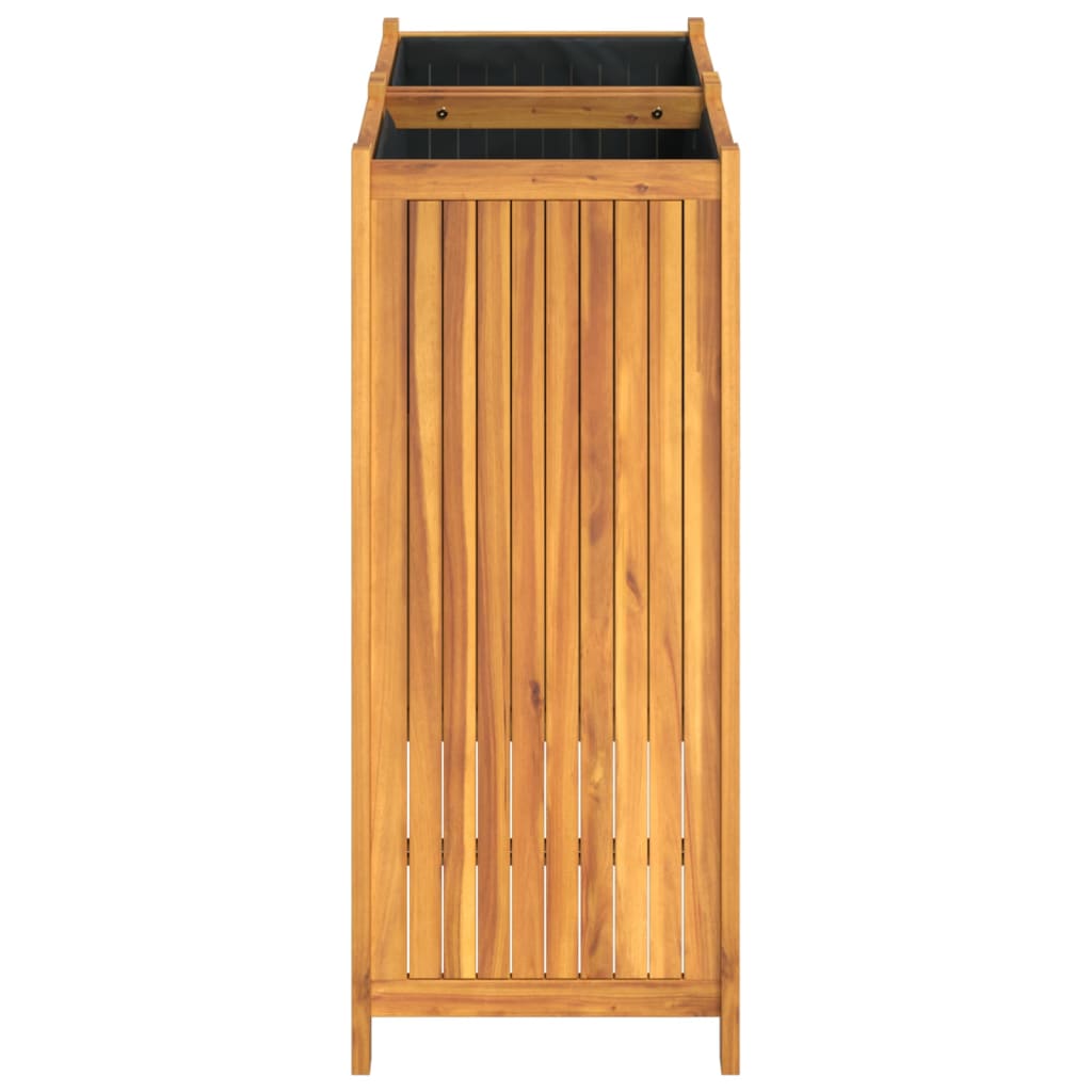 Fioriera Giardino con Rivestimento 84x42x100 cm Massello Acacia