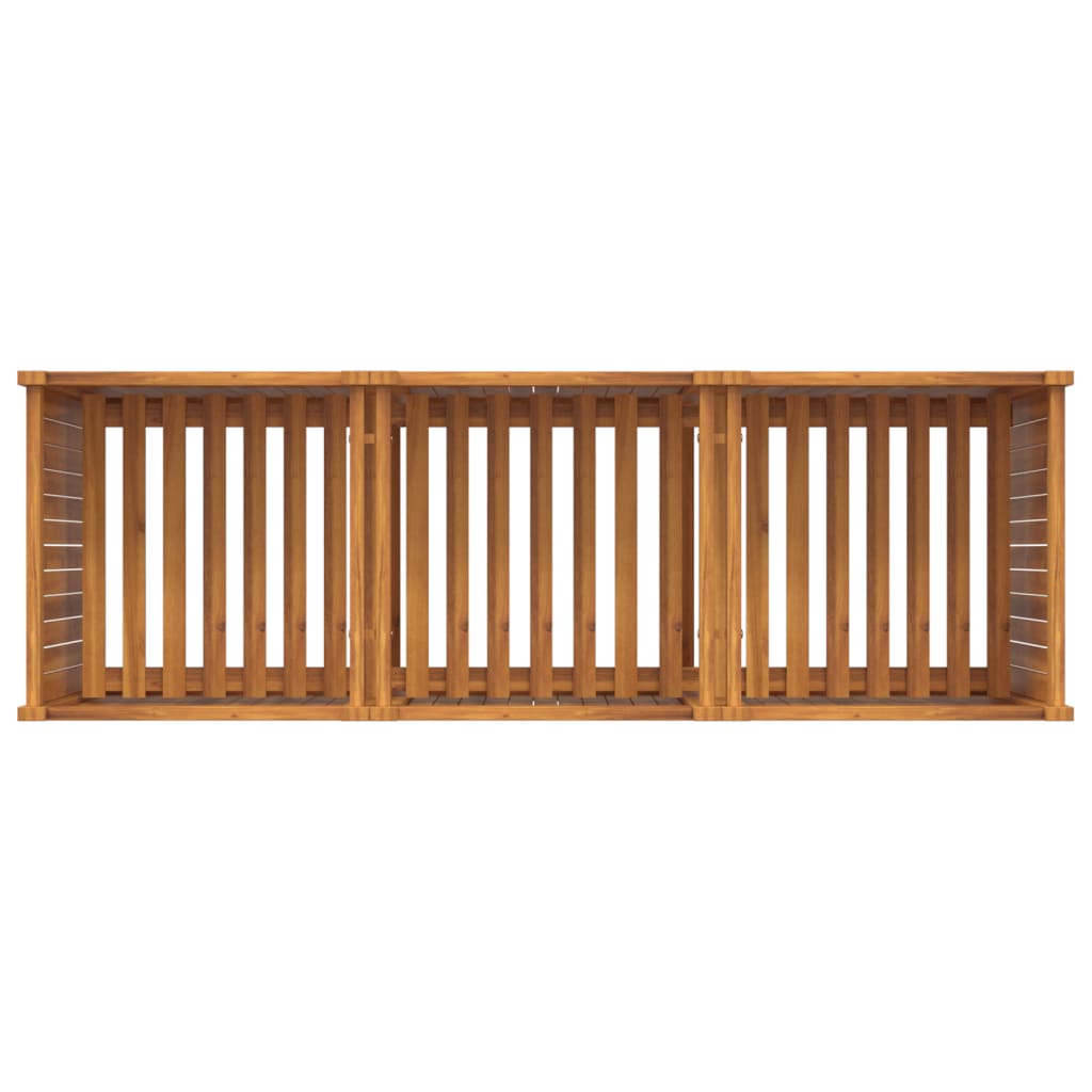 Fioriera Giardino con Rivestimento 150x50x75 cm Massello Acacia