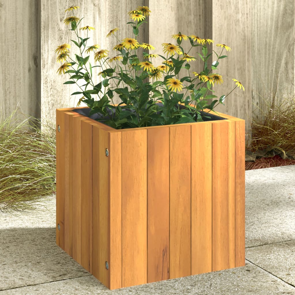 Fioriera da Giardino 25x25x25 cm in Legno Massello di Acacia