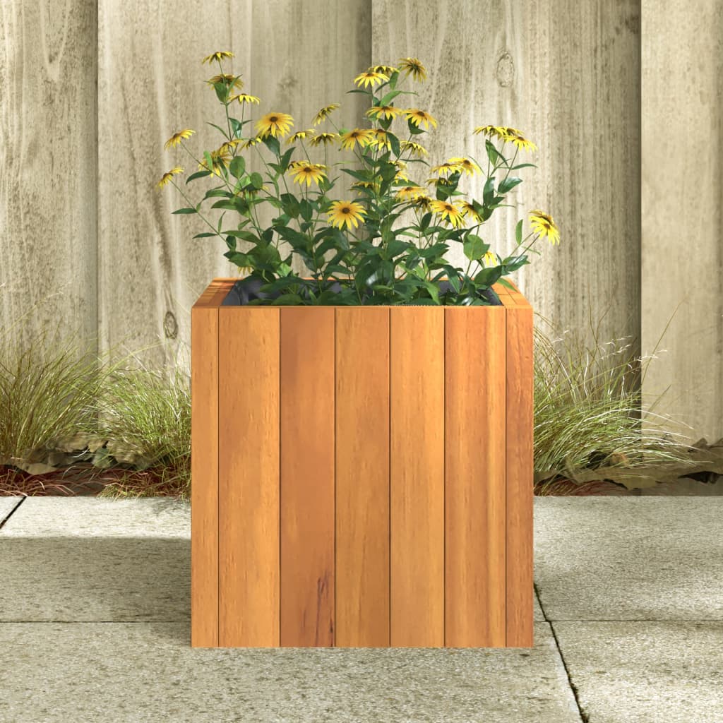 Fioriera da Giardino 25x25x25 cm in Legno Massello di Acacia