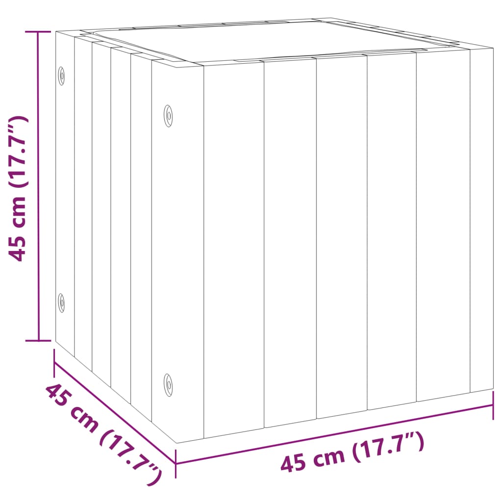 Fioriera da Giardino 45x45x45 cm in Legno Massello di Acacia