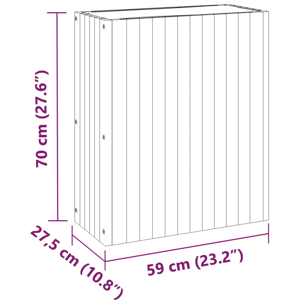 Fioriera da Giardino 59x27,5x70 cm in Legno Massello di Acacia