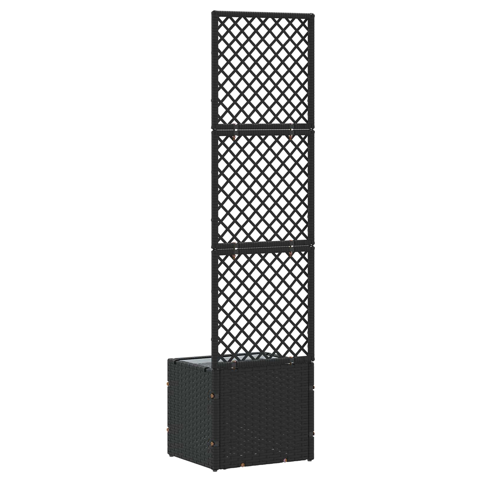Fioriera a traliccio da giardino Nero 35 x 30 x 135 cm Metallo