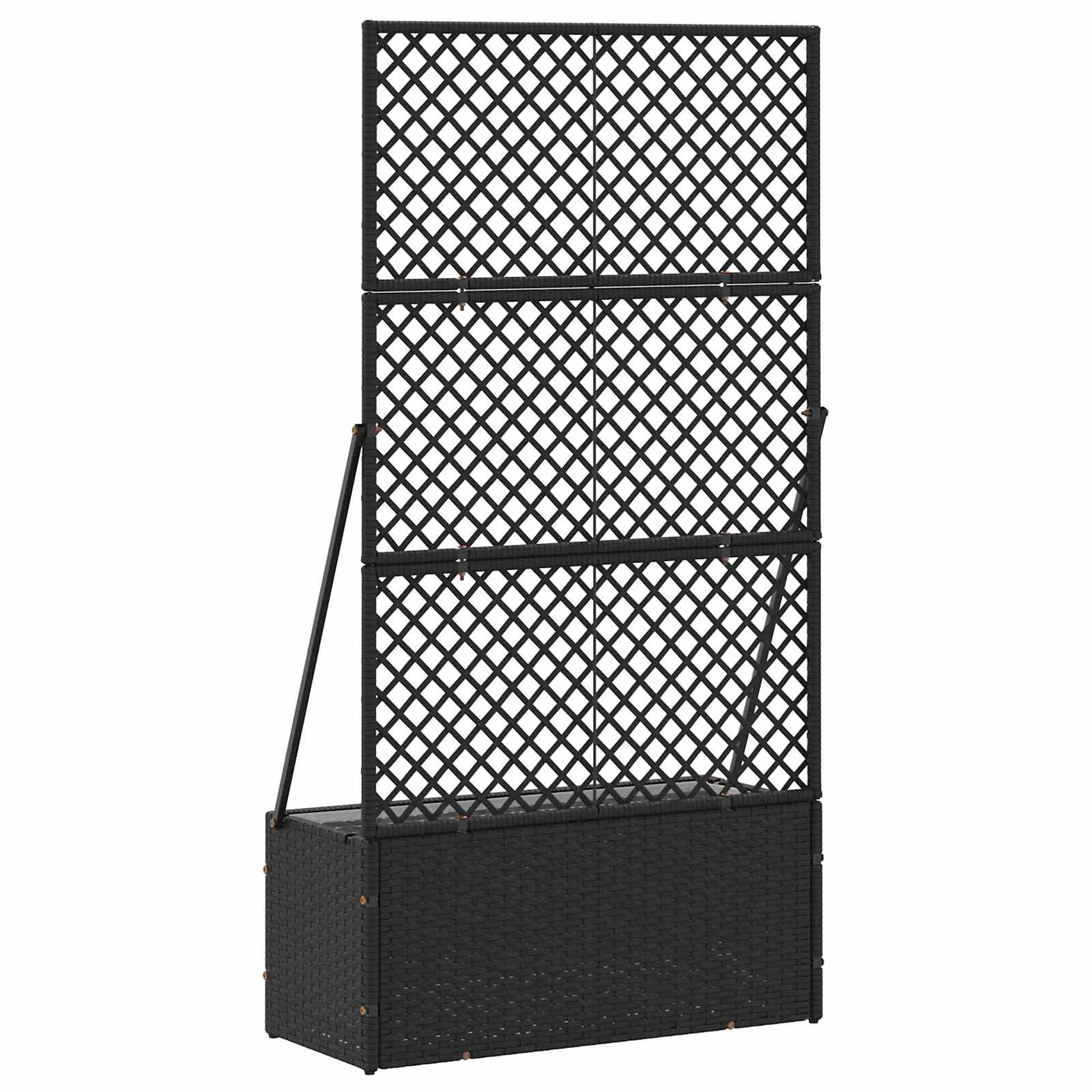 Fioriera a traliccio da giardino Nero 70 x 30 x 135 cm Metallo