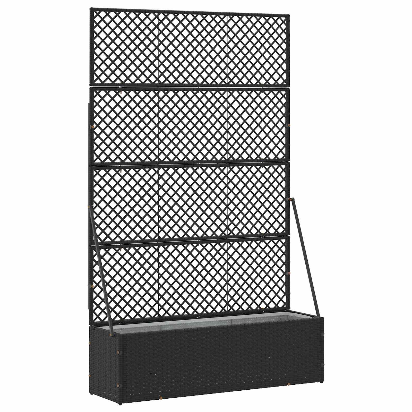 Fioriera a traliccio da giardino Nero 105 x 30 x 170 cm Metallo