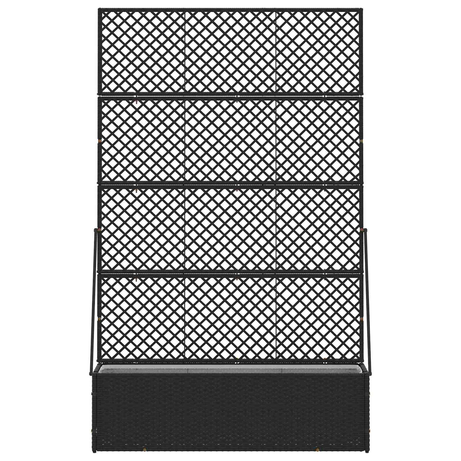Fioriera a traliccio da giardino Nero 105 x 30 x 170 cm Metallo