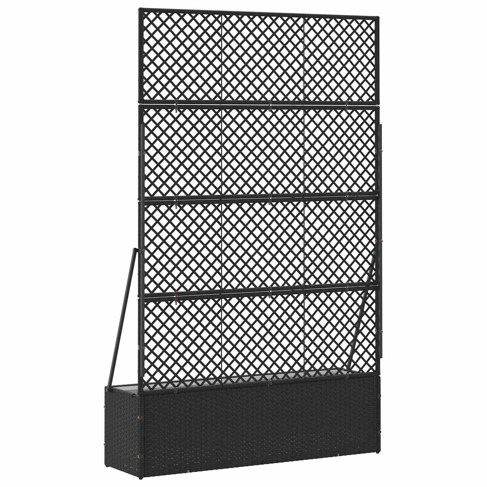 Fioriera a traliccio da giardino Nero 105 x 30 x 170 cm Metallo