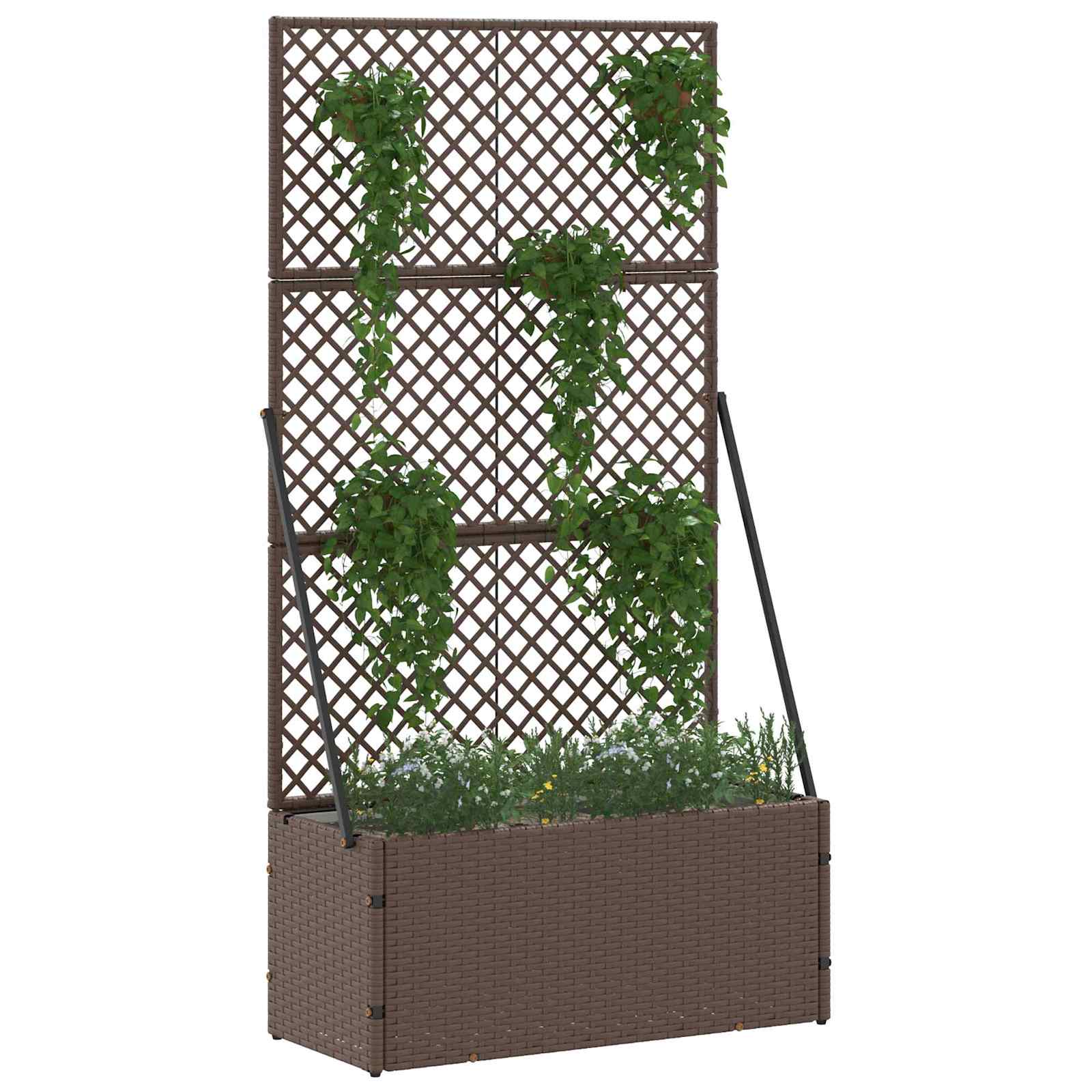 Fioriera a traliccio da giardino Marrone 70 x 30 x 135 cm