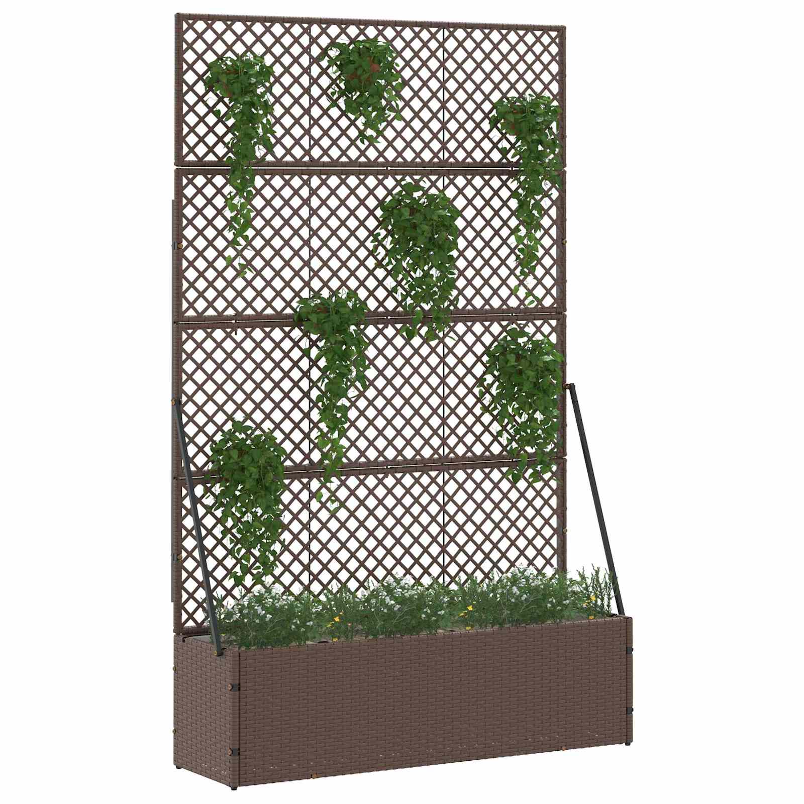 Fioriera a traliccio da giardino Marrone 105 x 30 x 170 cm