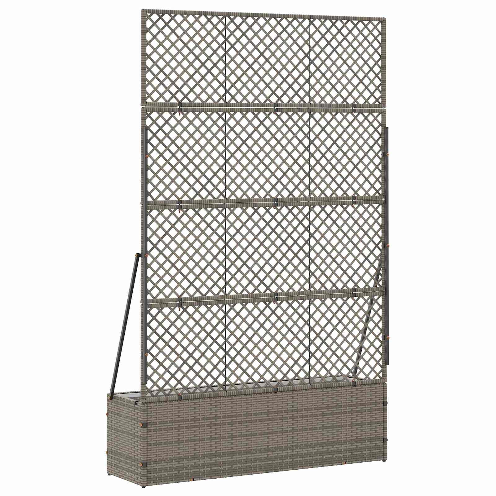 Fioriera a traliccio da giardino Grigio 105 x 30 x 170 cm