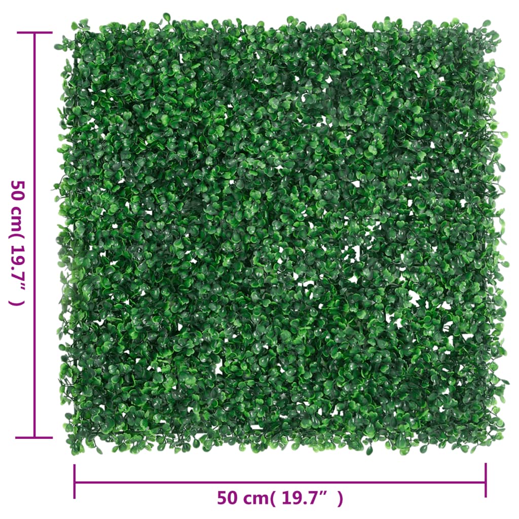 Recinzione Foglie Arbusti Artificiali 24 pz Verde 50x50 cm