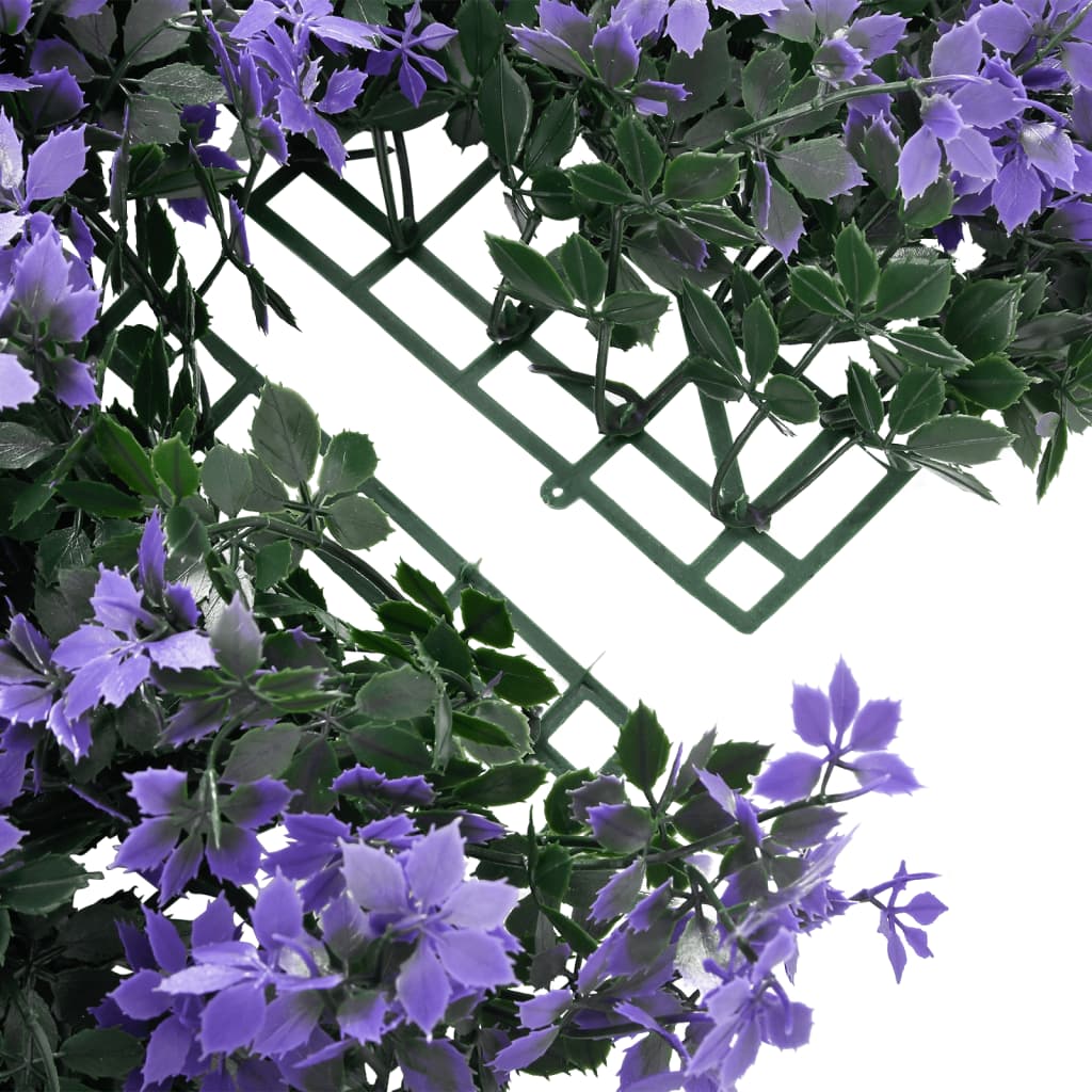   Recinzione Foglie Artificiali 6 pz Viola 40x60 cm