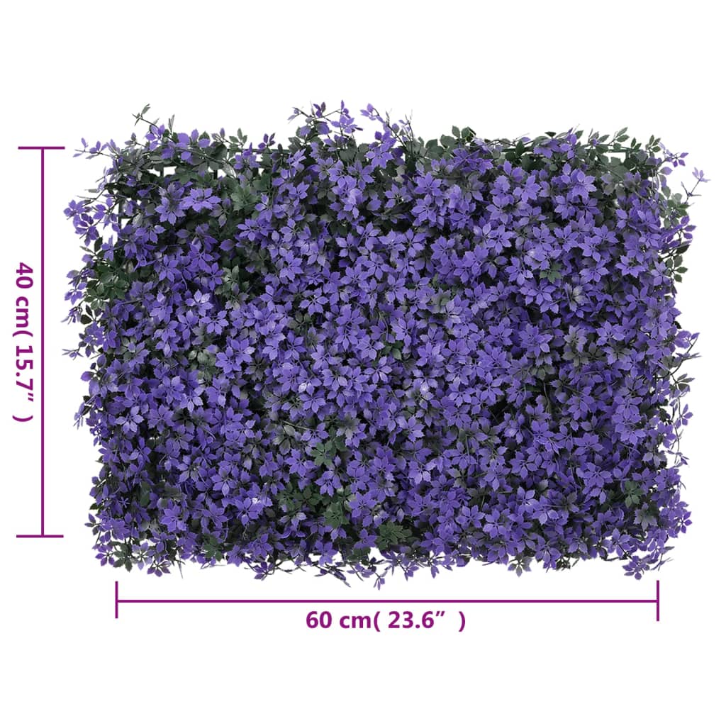   Recinzione Foglie Artificiali 6 pz Viola 40x60 cm
