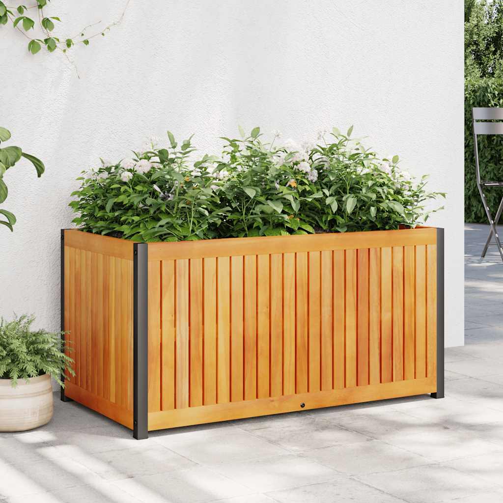 Fioriera da Giardino 85x45x44 cm in Legno Acacia e Acciaio