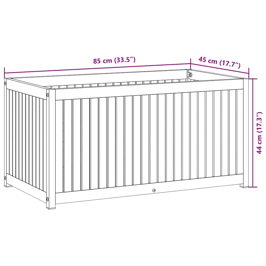 Fioriera da Giardino 85x45x44 cm in Legno Acacia e Acciaio