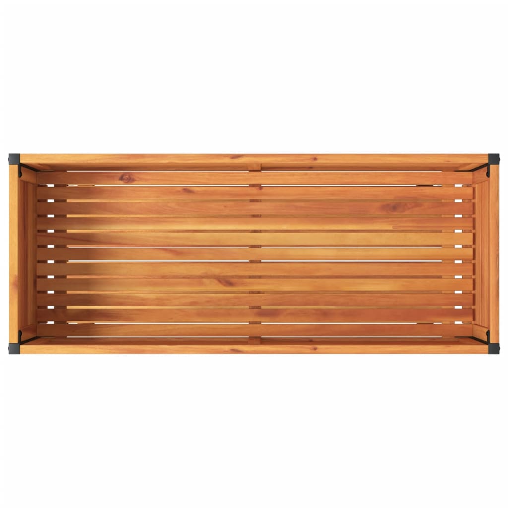 Fioriera con Ripiano 110x45x80 cm in Legno Acacia e Acciaio