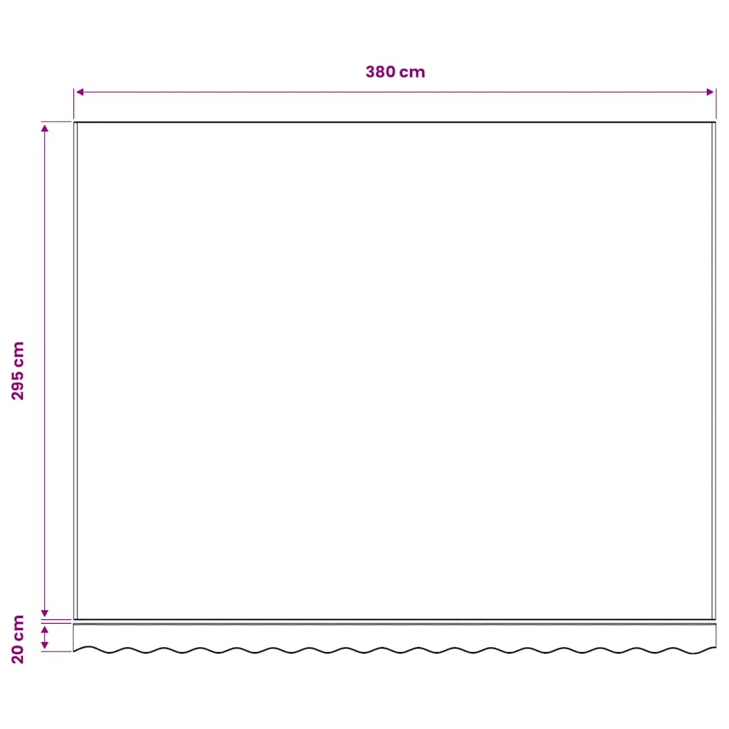 Tessuto di Ricambio per Tenda da Sole Rosso e Bianco 400x300 cm Poliestere