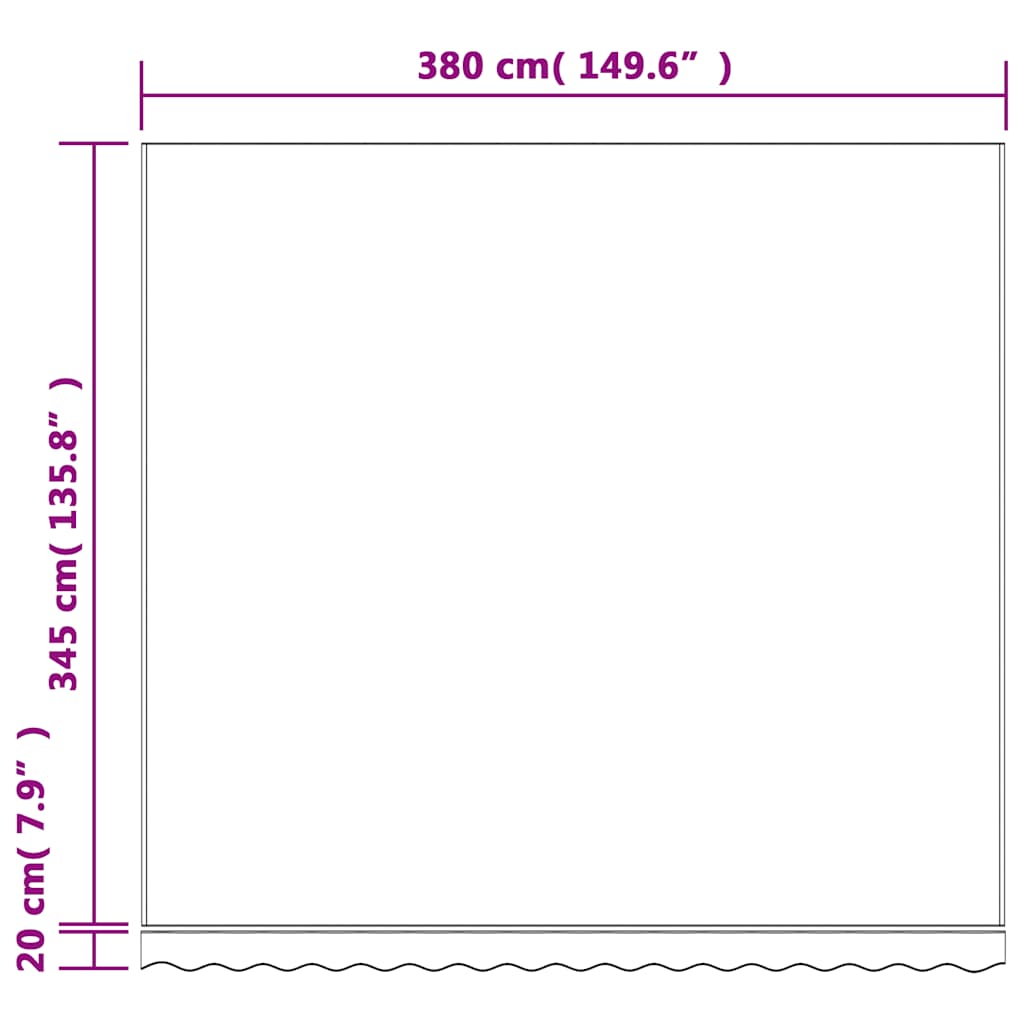 Tessuto di Ricambio per Tenda da Sole Rosso e Bianco 400x350 cm Poliestere