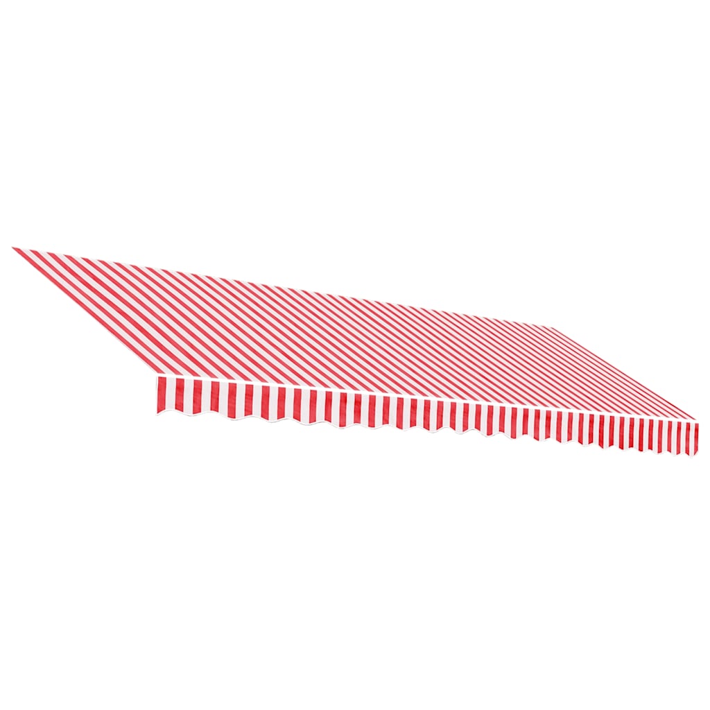 Tessuto di Ricambio per Tenda da Sole Rosso e Bianco 450x300 cm Poliestere
