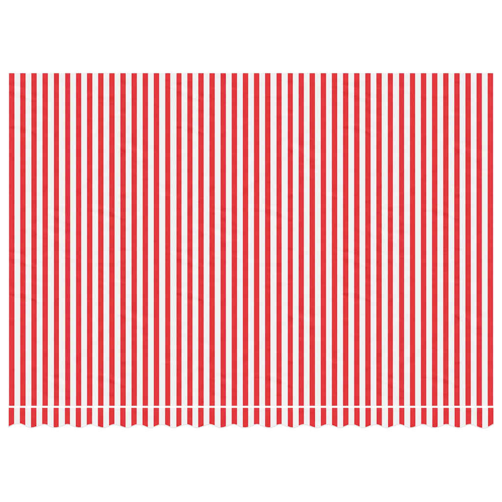 Tessuto di Ricambio per Tenda da Sole Rosso e Bianco 450x300 cm Poliestere