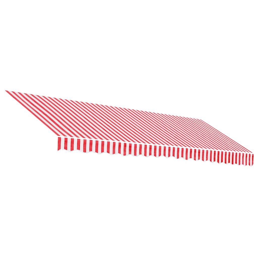 Tessuto di Ricambio per Tenda da Sole Rosso e Bianco 450x350 cm Poliestere