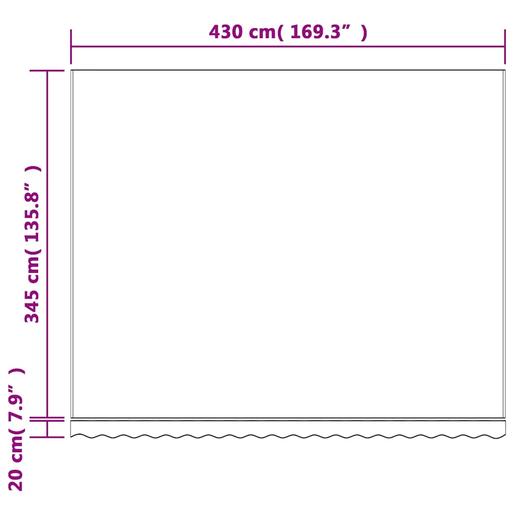 Tessuto di Ricambio per Tenda da Sole Rosso e Bianco 450x350 cm Poliestere