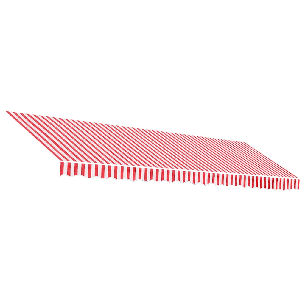 Tessuto di Ricambio per Tenda da Sole Rosso e Bianco 500x300 cm Poliestere